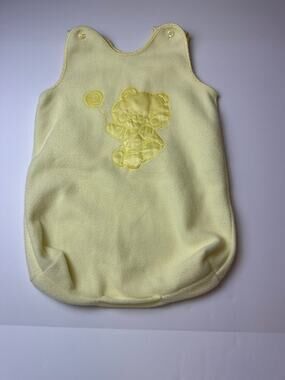 Vintage Baby Yellow Fleece Teddy Bear Bunting/sleepsack